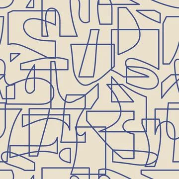 Trendy seamless pattern with abstract organic cut out Matisse inspired shapes Stock Illustration