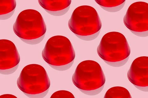 Trendy seamless pattern of bright red jelly of transparent slime background.. Foto stock