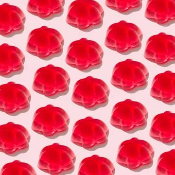 Trendy seamless pattern of bright red jelly of transparent slime background.. Stock Photos