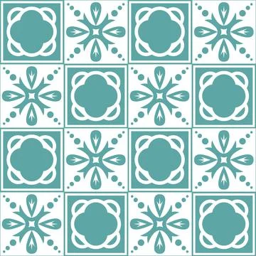 Trendy seamless pattern for ceramic tiles in spanish portuguese retro style,  Ilustración de archivo