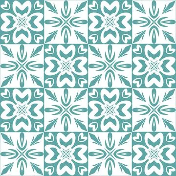Trendy seamless pattern for ceramic tiles in spanish portuguese retro style Ilustración de archivo
