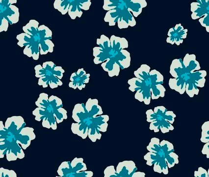 Trendy Seamless Pattern with Decorative Flowers. Repeating Design for Fabric Pri Stock Illustration