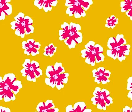 Trendy Seamless Pattern with Decorative Flowers. Repeating Design for Fabric Pri Stock Illustration