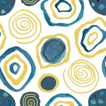 Trendy seamless pattern with hand drawn elements, abstract shapes and Doodle Stock Illustration