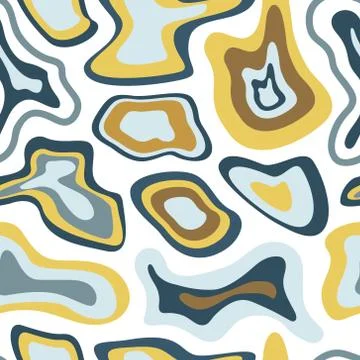 Trendy seamless pattern with hand drawn elements, abstract shapes and Doodle イラスト素材
