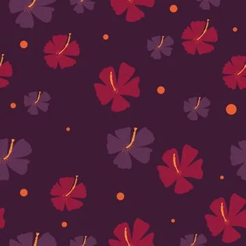 Trendy seamless pattern with hand drawn decorative flowers. Floral vector p.. Stock Illustration