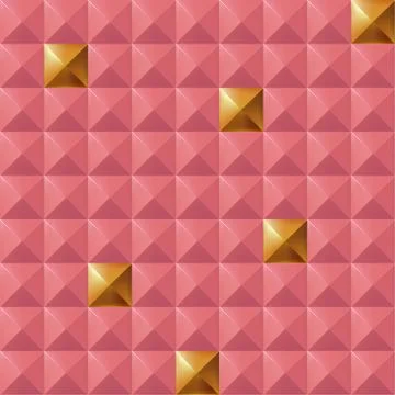 Trendy Seamless Rivet Pattern, Pink &amp; Gold Stock Illustration