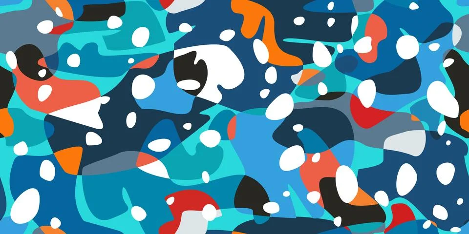 Trendy Seamless Simple Flat Abstract Geometric Colorful Vector Illustration Stock Illustration