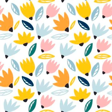 Trendy seamless vector floral pattern. Perfect for desktop wallpapers. Stock Illustration