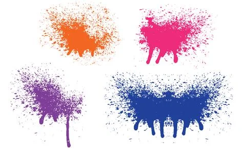 Trendy set of spray splatter design elements vector illustration Stock Illustration