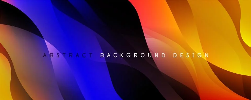 Trendy simple fluid color gradient abstract background with dynamic wave line Stock Illustration