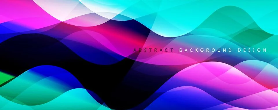 Trendy simple fluid color gradient abstract background with dynamic wave line イラスト素材