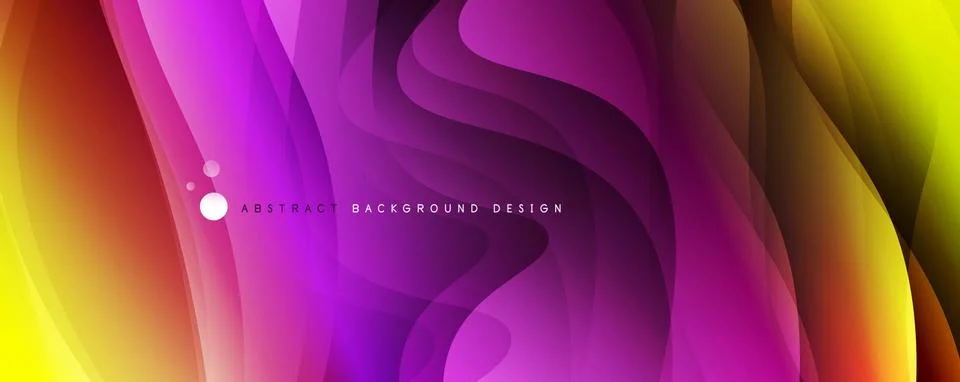 Trendy simple fluid color gradient abstract background with dynamic wave line Stock Illustration