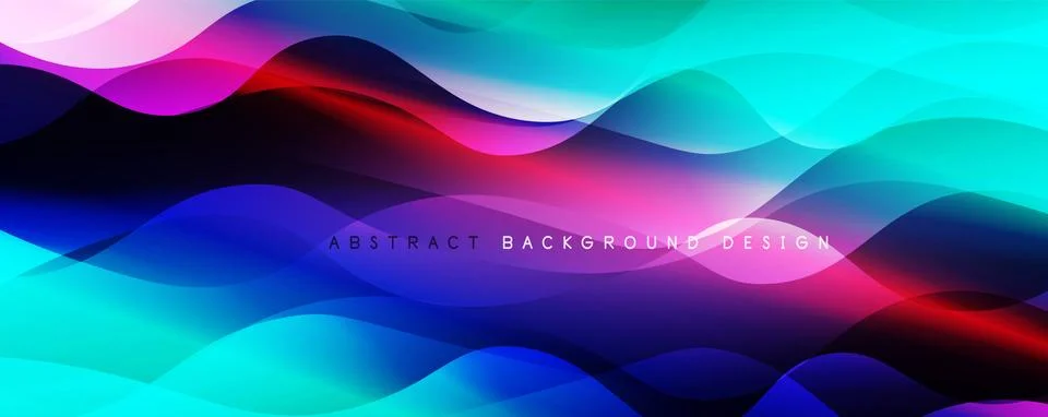 Trendy simple fluid color gradient abstract background with dynamic wave line イラスト素材