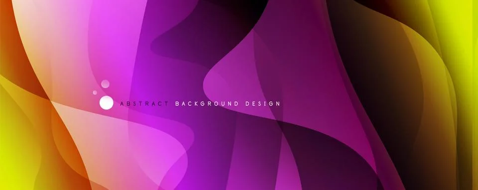 Trendy simple fluid color gradient abstract background with dynamic wave line Stock Illustration