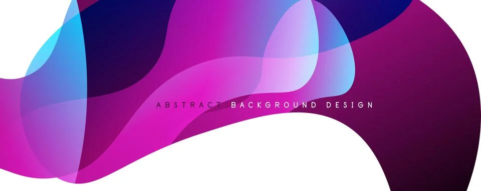 Trendy simple fluid color gradient abstract background with dynamic wave line イラスト素材