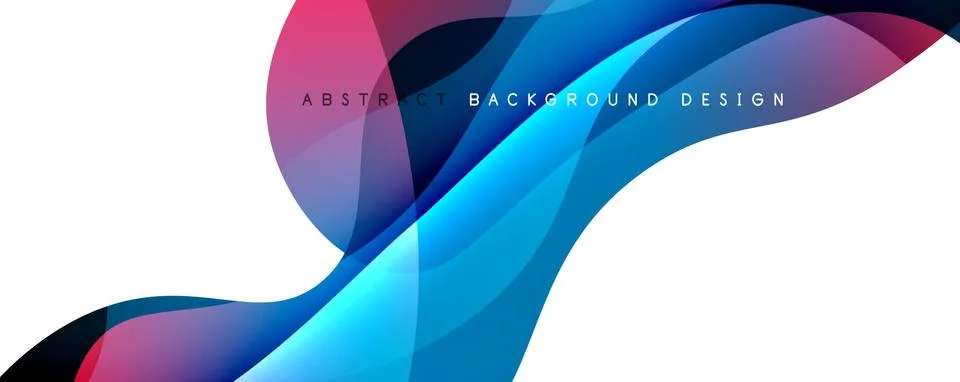 Trendy simple fluid color gradient abstract background with dynamic wave line Stock Illustration