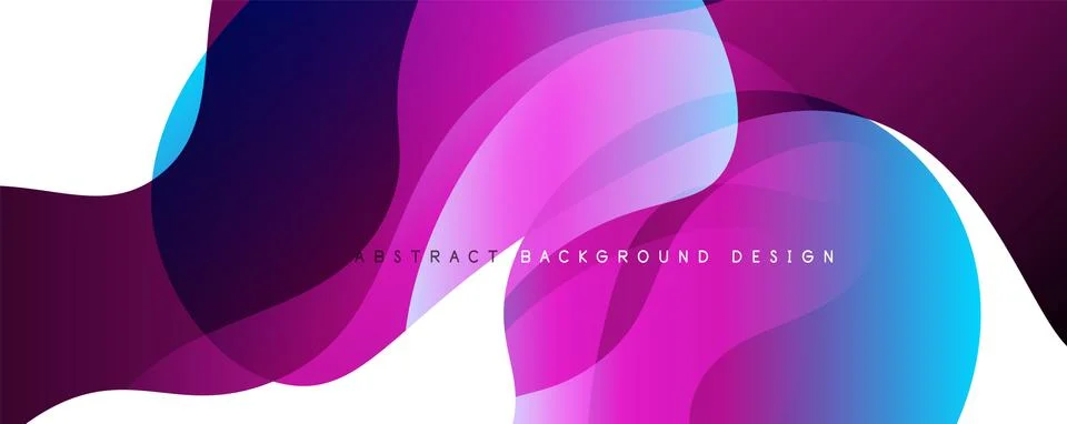 Trendy simple fluid color gradient abstract background with dynamic wave line イラスト素材