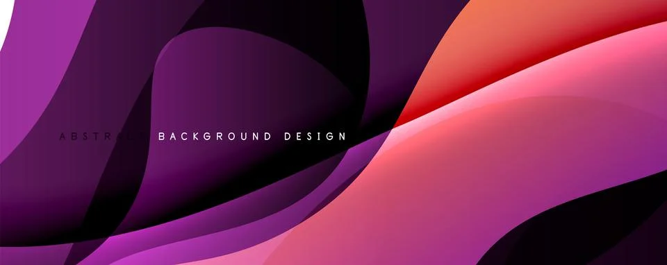 Trendy simple fluid color gradient abstract background with dynamic wave line Stock Illustration