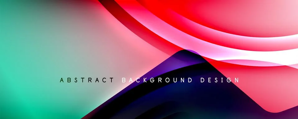 Trendy simple fluid color gradient abstract background with dynamic wave line イラスト素材