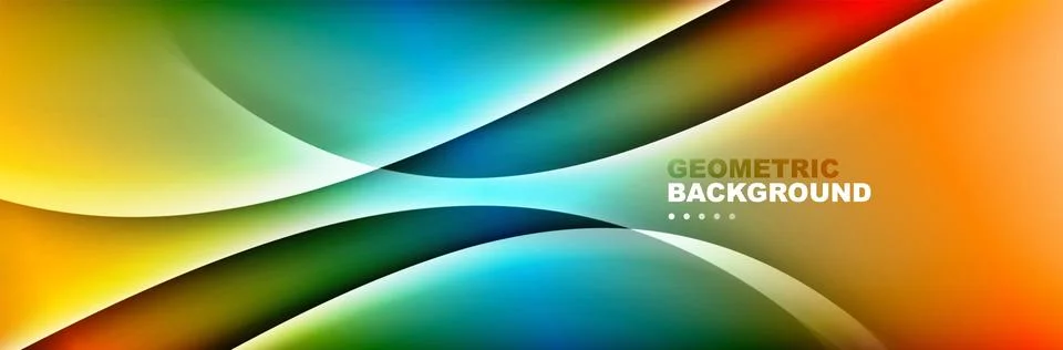 Trendy simple fluid color gradient abstract background with dynamic wave line Stock Illustration