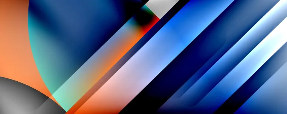 Trendy simple fluid color gradient abstract background with dynamic line effect Stock Illustration