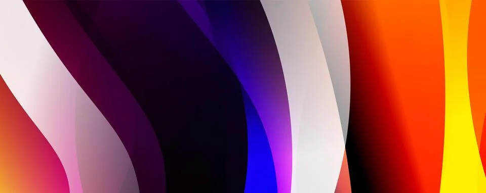 Trendy simple fluid color gradient abstract background with dynamic wave line Stock Illustration