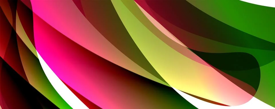 Trendy simple fluid color gradient abstract background with dynamic wave line イラスト素材