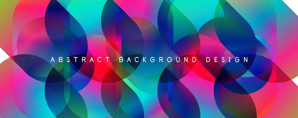Trendy simple fluid color gradient abstract background with circles and shapes Illustrazione stock