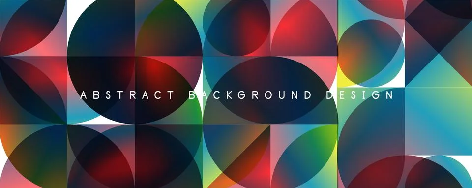 Trendy simple fluid color gradient abstract background with circles and shapes Stock Illustration