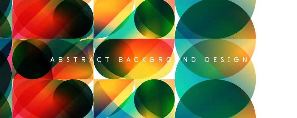 Trendy simple fluid color gradient abstract background with circles and shapes Illustrazione stock