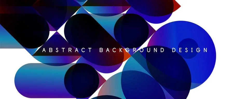Trendy simple fluid color gradient abstract background with circles and shapes Stock Illustration