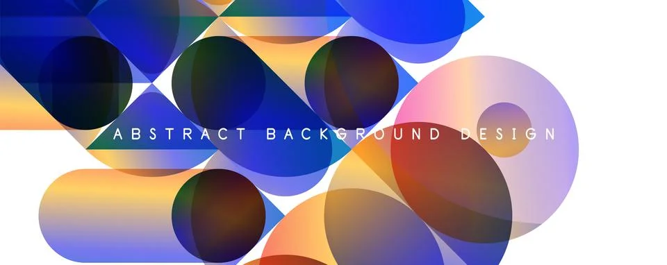 Trendy simple fluid color gradient abstract background with circles and shapes Stock Illustration