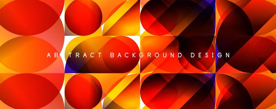Trendy simple fluid color gradient abstract background with circles and shapes Stock Illustration