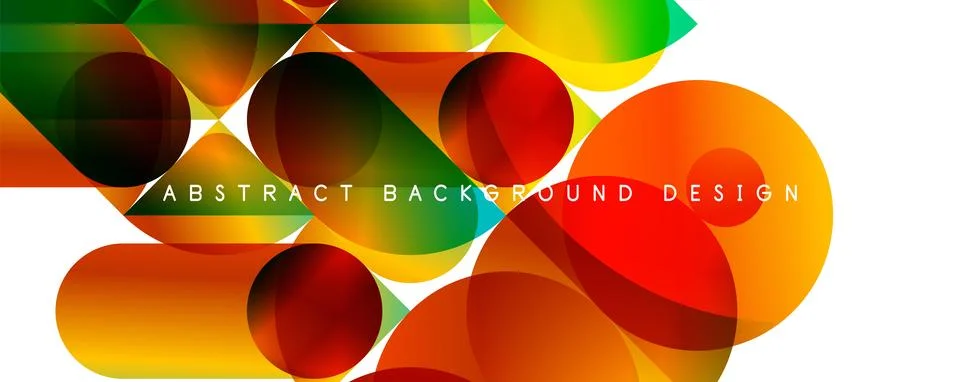 Trendy simple fluid color gradient abstract background with circles and shapes Illustrazione stock