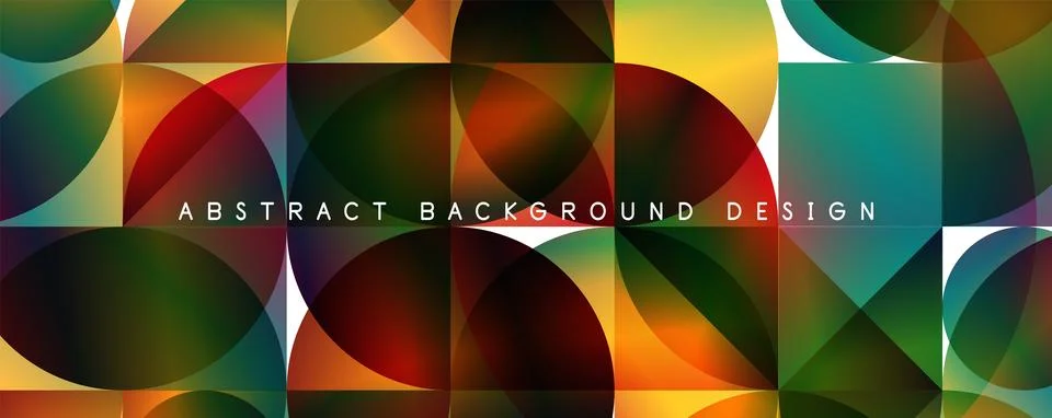 Trendy simple fluid color gradient abstract background with circles and shapes Stock Illustration
