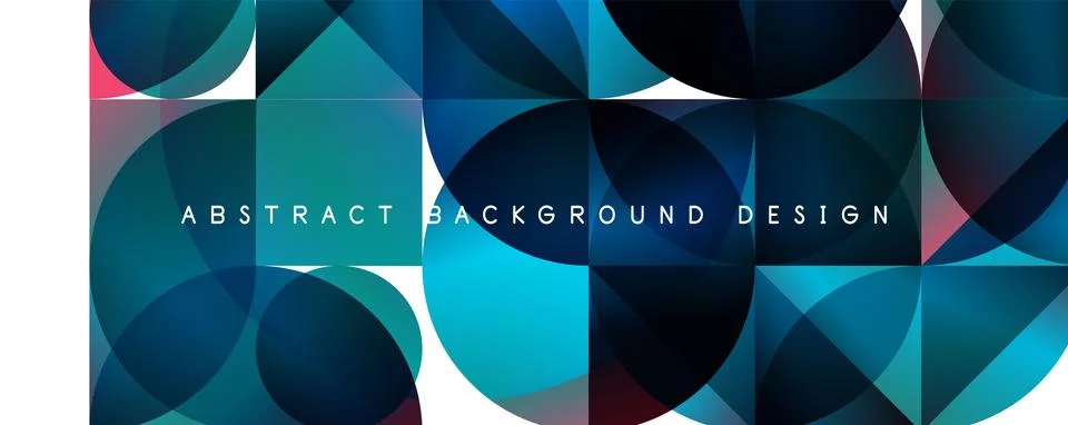 Trendy simple fluid color gradient abstract background with circles and shapes Stock Illustration