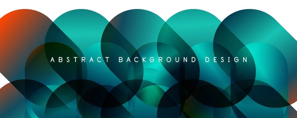 Trendy simple fluid color gradient abstract background with circles and shapes Illustrazione stock