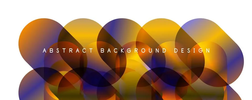 Trendy simple fluid color gradient abstract background with circles and sha.. Illustrazione stock