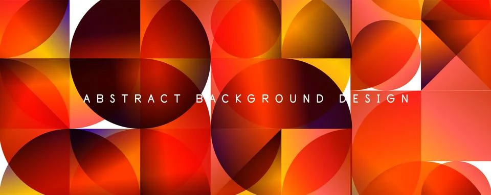 Trendy simple fluid color gradient abstract background with circles and shapes Illustrazione stock