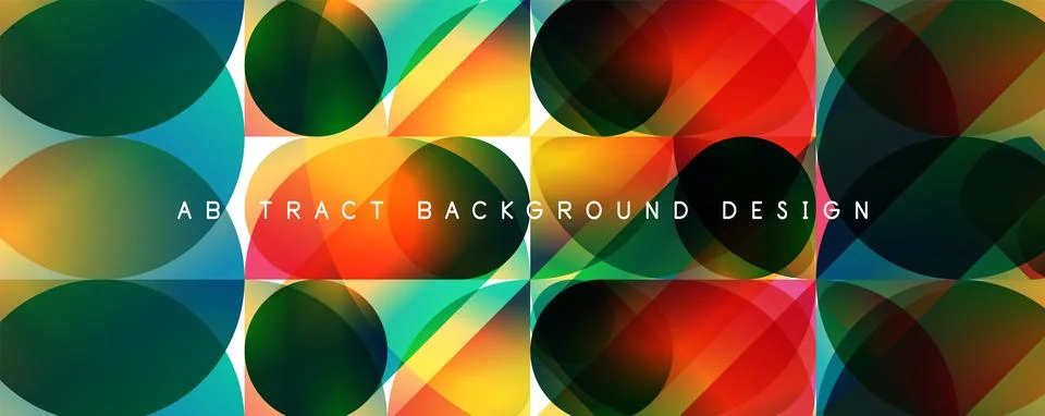 Trendy simple fluid color gradient abstract background with circles and shapes Illustrazione stock
