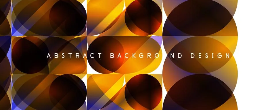 Trendy simple fluid color gradient abstract background with circles and shapes Illustrazione stock