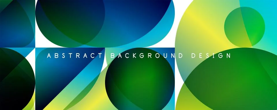 Trendy simple fluid color gradient abstract background with circles and shapes Illustrazione stock