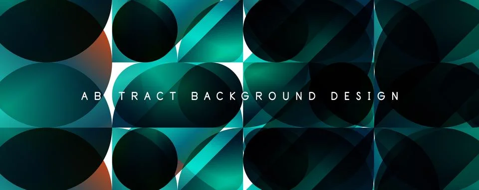 Trendy simple fluid color gradient abstract background with circles and shapes Illustrazione stock