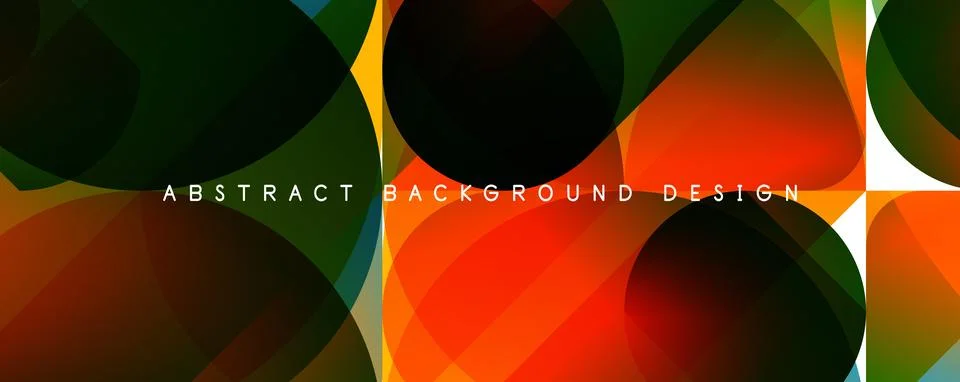 Trendy simple fluid color gradient abstract background with circles and shapes Stock Illustration