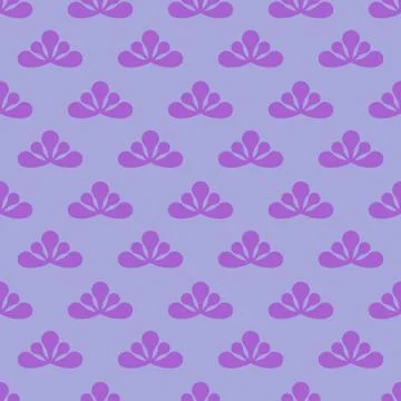 Trendy simple violet leafy vector pattern illustration Stock Illustration