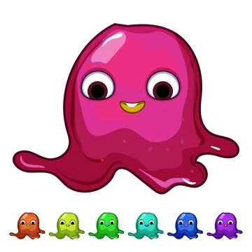 Trendy slime character cartoon vector graphic Stock Illustration