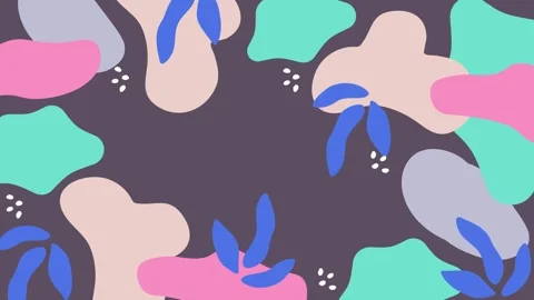 Trendy softly curvy leafy patterns with gentle calming colors seamless 4k video Video stock 324832722