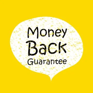 Trendy Speech Bubble - Money Back Guaranteed. Yellow background Stock Illustration