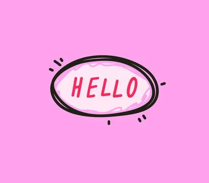 Trendy speech bubbles in flat hand drawn design with short messages. Cute Comic 스톡 일러스트